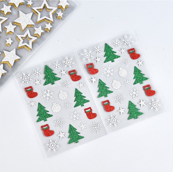 Christmas-Themed Glitter Stickers